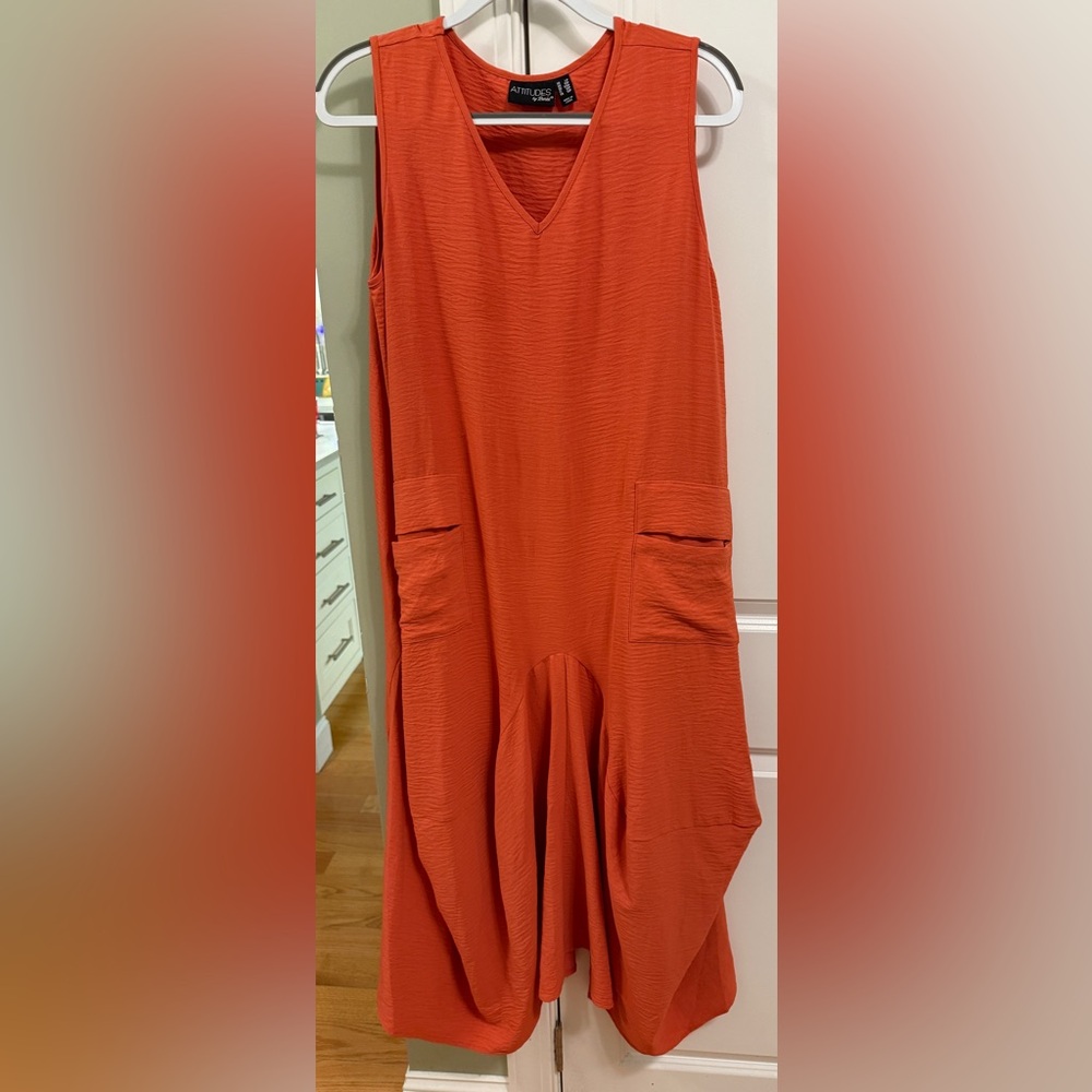 Attitudes by Renee Vibrant Orange Dress